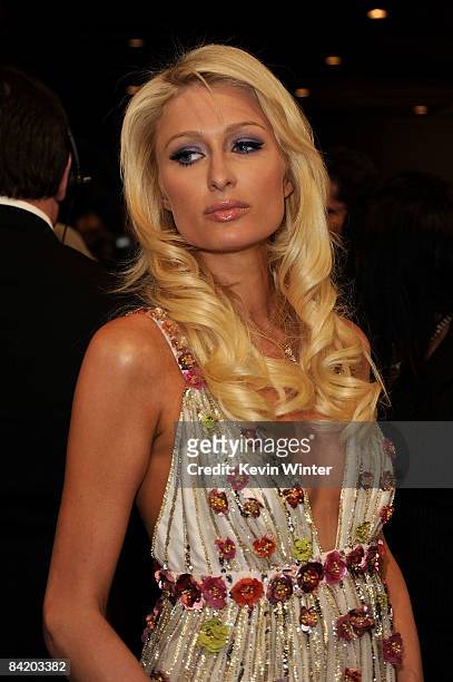Actress Paris Hilton poses in the audience during the 35th Annual People's Choice Awards held at the Shrine Auditorium on January 7, 2009 in Los...