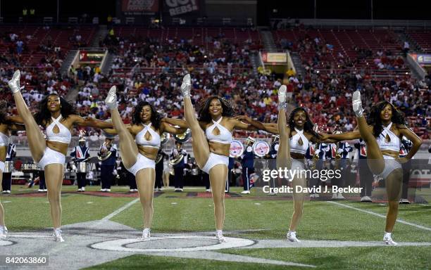 The Howard University "Showtime" Marching Band performs during halftime at a footbal game against the UNLV Rebels at Sam Boyd Stadium on September 2,...