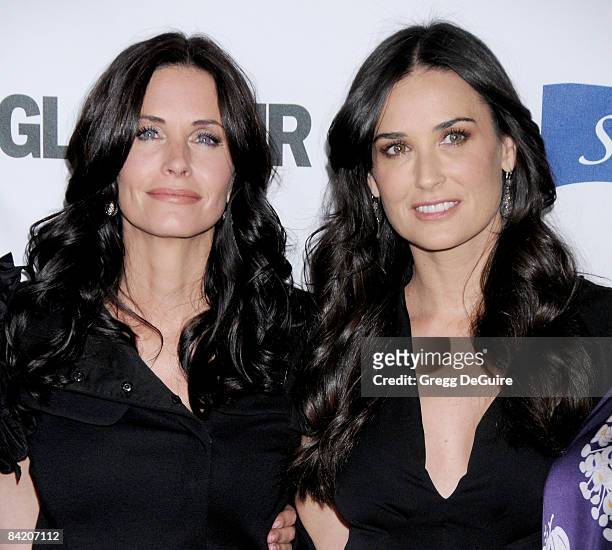 Actress Courteney Cox and Actress Demi Moore arrives at the Glamour Reel Moments at the Directors Guild Of America on October 14, 2008 in Los...