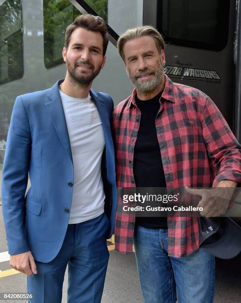 Andrea Iervolino and John Travolta is on The Set Of The Movie "Trading Paint" on September 1, 2017.