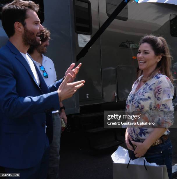 Andrea Iervolino and Shania Twain is on The Set Of The Movie "Trading Paint" on September 1, 2017.