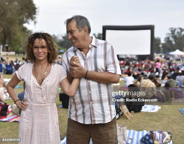 Actress Jennifer Grey and choreographer Kenny Ortega pose for portrait at the special screening of "Dirty Dancing" at Will Rogers State Historic Park...