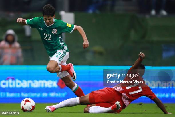 Jurgen Damm of Mexico dribbles Luis Ovalle of Panama during the match between Mexico and Panama as part of the FIFA 2018 World Cup Qualifiers at...