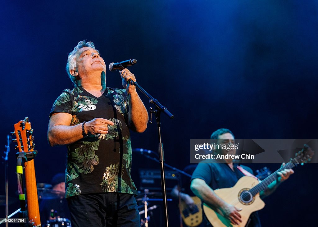 Singer Nicolas Reyes of The Gipsy Kings performs on stage during ...