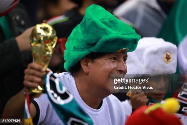 Fan of Mexico celebrates his team's victory after the match between Mexico and Panama as part of the FIFA 2018 World Cup Qualifiers at Estadio Azteca...