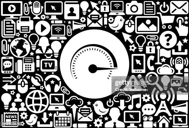 top speed icon black and white internet technology background - click mouse fast stock illustrations