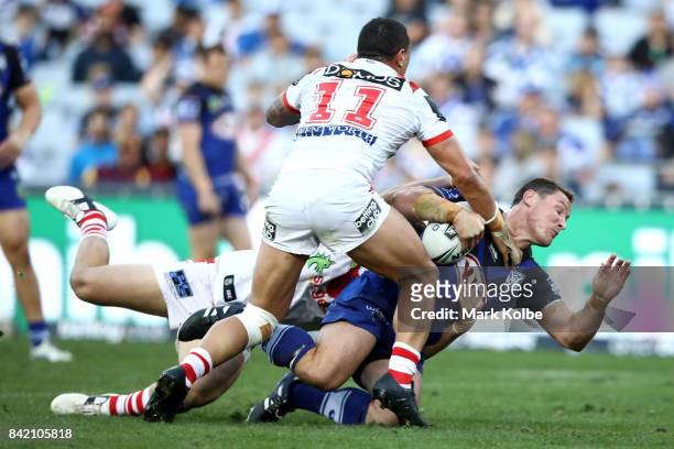 Josh Jackson of the Bulldogs during the round 26 NRL match between the St George Illawarra Dragons and the Canterbury Bulldogs at ANZ Stadium on...