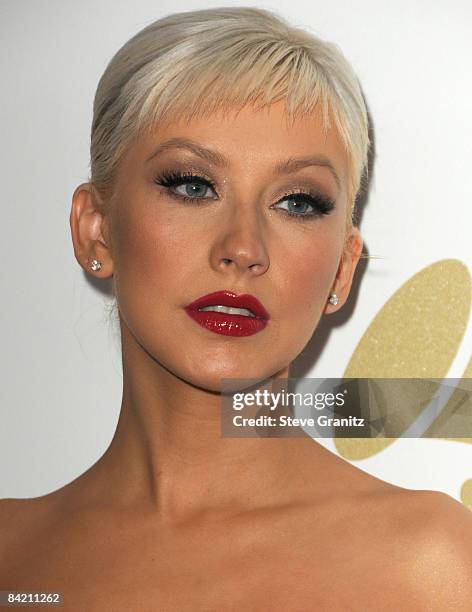 Christina Aguilera arrives at the Grammy Nomination Concert Live!! at the Nokia Theatre on December 3, 2008 in Los Angeles, California.