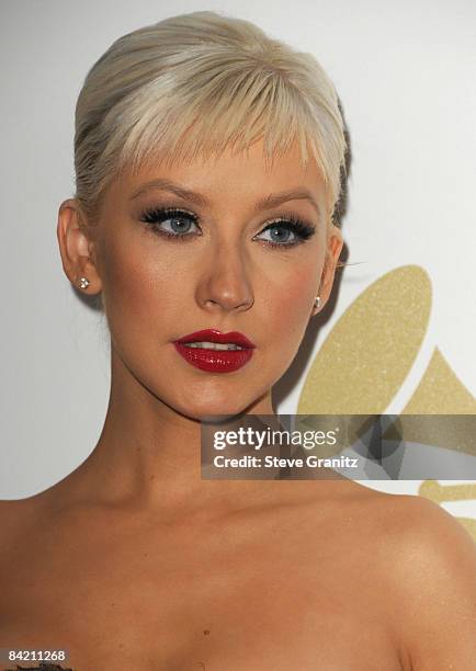 Christina Aguilera arrives at the Grammy Nomination Concert Live!! at the Nokia Theatre on December 3, 2008 in Los Angeles, California.