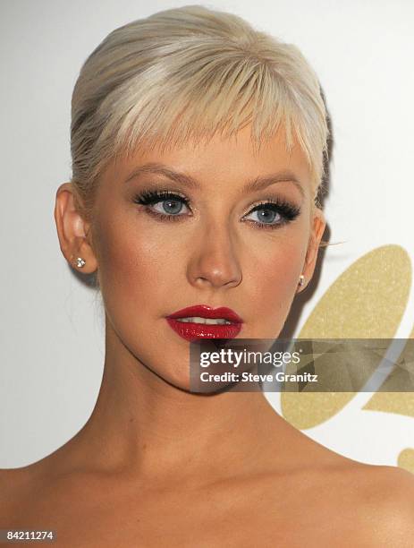 Christina Aguilera arrives at the Grammy Nomination Concert Live!! at the Nokia Theatre on December 3, 2008 in Los Angeles, California.