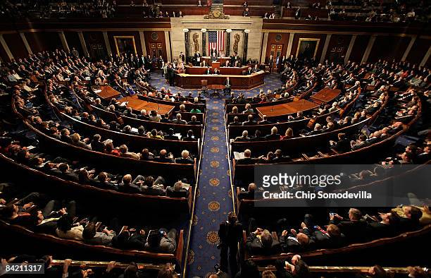 Joint session of Congress meets to count the Electoral College vote from the 2008 presidential election the House Chamber in the U.S. Capitol January...