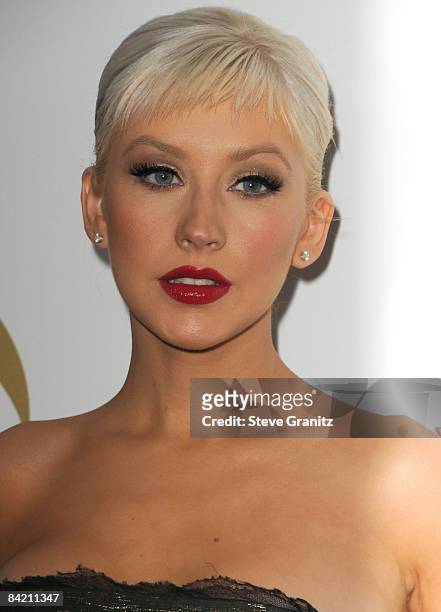 Christina Aguilera arrives at the Grammy Nomination Concert Live!! at the Nokia Theatre on December 3, 2008 in Los Angeles, California.