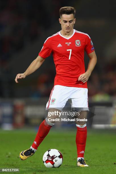 Tom Lawrence of Wales during the FIFA 2018 World Cup Qualifier Group D match between Wales and Austria at Cardiff City Stadium on September 2, 2017...