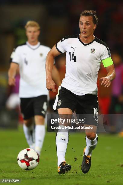 Julian Baumgartlinger of Austria during the FIFA 2018 World Cup Qualifier Group D match between Wales and Austria at Cardiff City Stadium on...