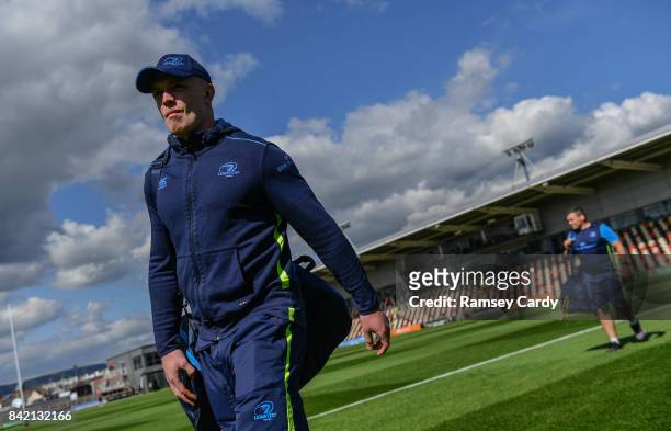 Wales , United Kingdom - 2 September 2017; Dan Leavy of Leinster ahead of the Guinness PRO14 Round 1 match between Dragons and Leinster at Rodney...