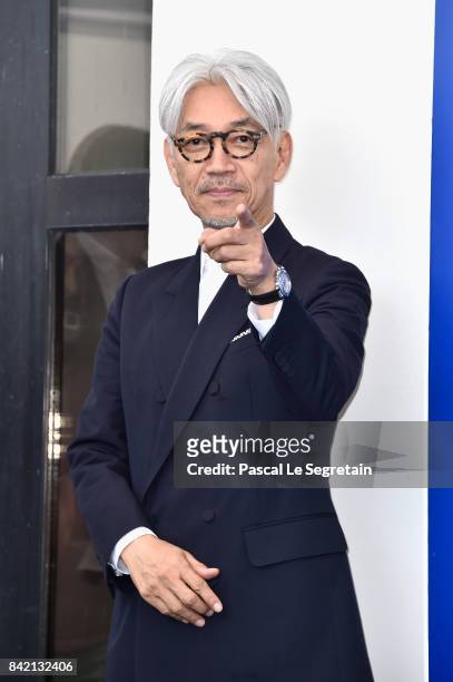 Ryuichi Sakamoto attends the 'Ryuichi Sakamoto: Coda' photocall during the 74th Venice Film Festival at Sala Casino on September 3, 2017 in Venice,...