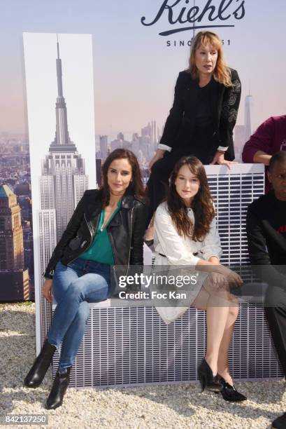 Leonor Varela, Anais Demoustier and Emmanuelle Bercot pose at the Revelations Jury photocall during the 43rd Deauville American Film Festival on...