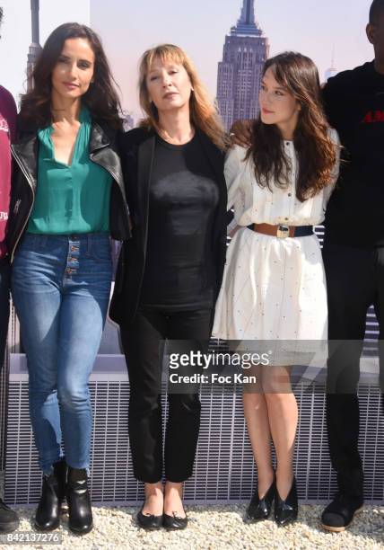 Leonor Varela. Emmanuelle Bercot and Anais Demoustier pose at the Revelations Jury photocall during the 43rd Deauville American Film Festival on...