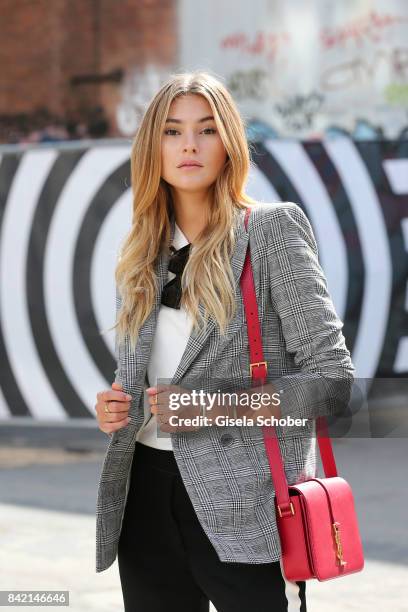 Stefanie Giesinger poses for photographs during the Bread & Butter by Zalando 2017 at arena Berlin on September 3, 2017 in Berlin, Germany.