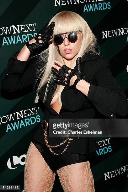 Singer Lady Gaga arrives at the 1st NewNowNext Awards at MTV Studios on May 19, 2008 in New York City.