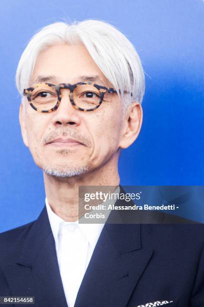 Ryuichi Sakamoto attends the 'Ryuichi Sakamoto: Coda' photocall during the 74th Venice Film Festival at on September 3, 2017 in Venice, Italy.