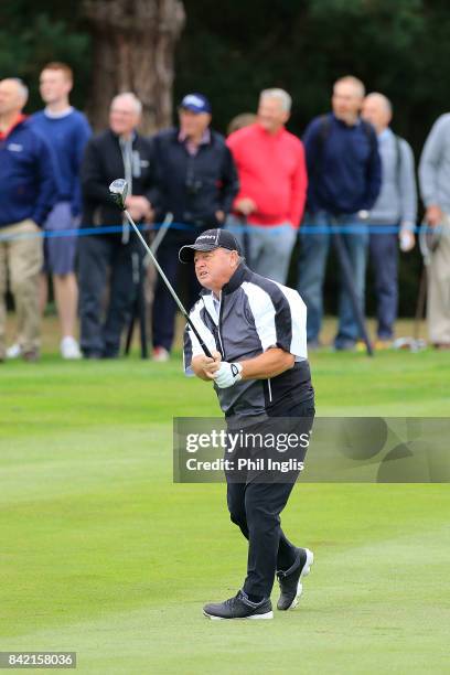 Ian Woosnam of Wales in action during the final round of the Travis Perkins Senior Masters played at the Duke's Course, Woburn Golf Club on September...