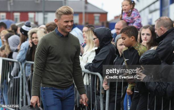 Presenter Jeff Brazier arrives ahead of the Bradley Lowery Charity Game at Goodison Park on September 3, 2017 in Liverpool, England.