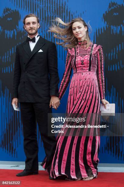 Pierre Casiraghi and Beatrice Borromeo attend the The Franca Sozzani Award during the 74th Venice Film Festival at Sala Giardino on September 1, 2017...