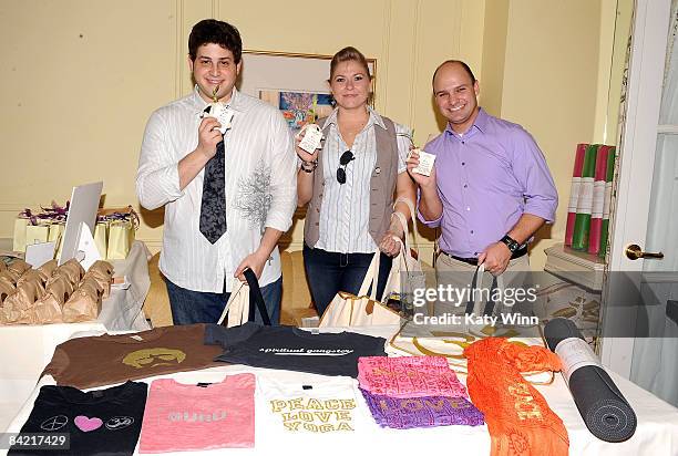 Actor David Blue, Amber Frakes and Martin Sopha arrives at the Pre-Golden Globes DPA Gifting Lounge hosted by Nathalie Dubois held at the The...