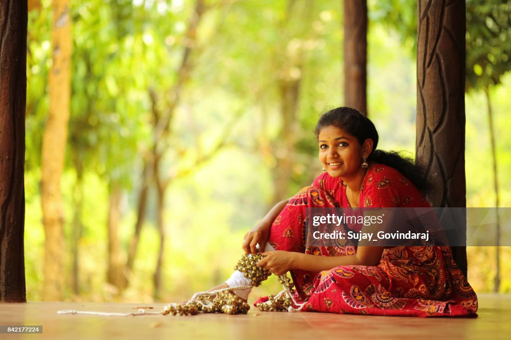 Kathak Dancer Tying Ghungroo