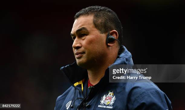 Pat Lam, Head Coach of Bristol Rugby during the Greene King IPA Championship match between Bristol Rugby and Hartpury College at Ashton Gate on...
