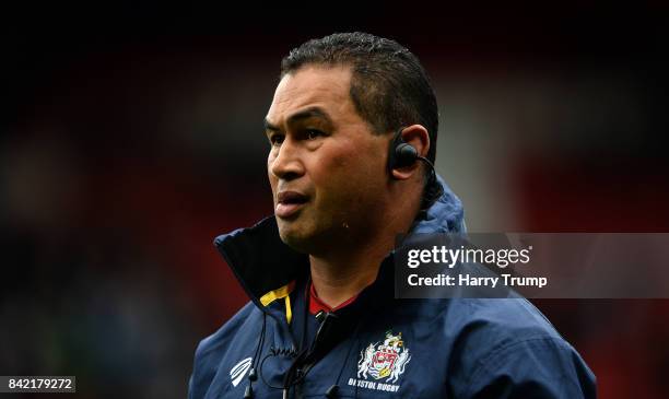 Pat Lam, Head Coach of Bristol Rugby during the Greene King IPA Championship match between Bristol Rugby and Hartpury College at Ashton Gate on...