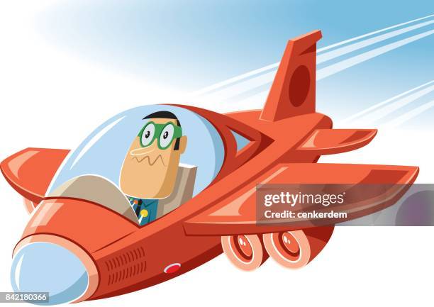 cartoon plane - altitude dial stock illustrations