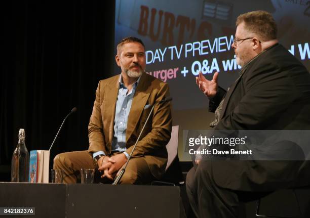 David Walliams and BFI programmer Justin Johnson speak on stage following a BFI Southbank preview of "Ratburger", Sky 1's TV adaptation of his book...