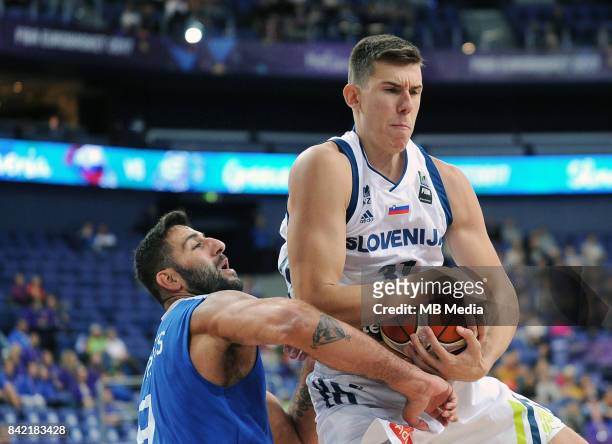 Ioannis Bourousis of Greece, Vlatko Cancar of Slovenia during the FIBA Eurobasket 2017 Group A match between Slovenia and Greece on September 3, 2017...