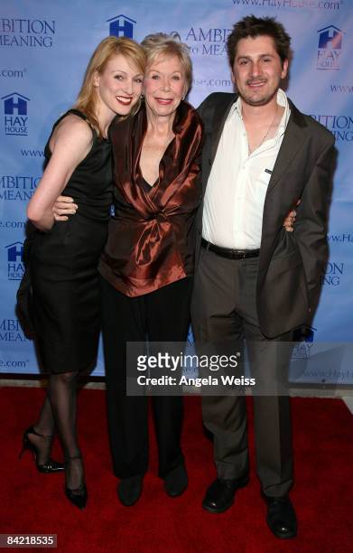 Jolie Martin, Louise Hay and director Michael Goorjian attend the premiere of 'Ambition To Meaning' presented by Dr. Wayne W. Dyer held at the Lloyd...