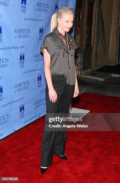 Actress Portia de Rossi attends the premiere of 'Ambition To Meaning' presented by Dr. Wayne W. Dyer held at the Lloyd E. Rigler Theater at the...