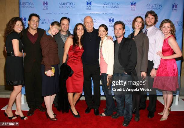 The cast of 'Ambition To Meaning' attends their premiere presented by Dr. Wayne W. Dyer held at the Lloyd E. Rigler Theater at the Egyptian on...