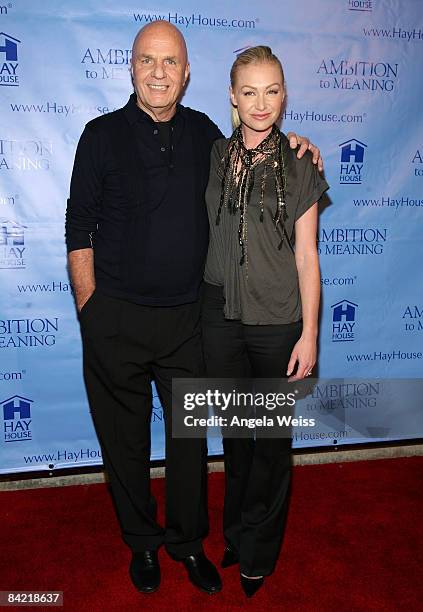 Author Dr. Wayne W. Dyer and Portia de Rossi attend the premiere of 'Ambition To Meaning' held at the Lloyd E. Rigler Theater at the Egyptian on...