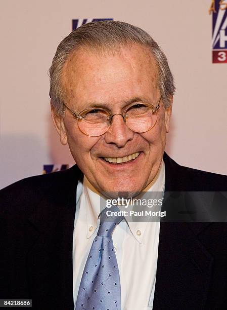 Former U.S. Secretary of Defense Donald Rumsfeld attends salute to Brit Hume at Cafe Milano on January 8, 2009 in Washington, DC.