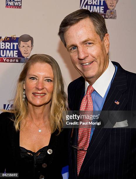 Kim Hume and Brit Hume attends salute to Brit Hume at Cafe Milano on January 8, 2009 in Washington, DC.