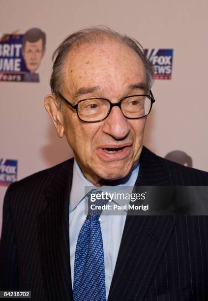 Alan Greenspan attends salute to Brit Hume at Cafe Milano on January 8, 2009 in Washington, DC.