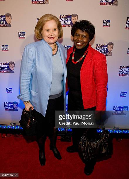 Sharon Percy Rockefeller and Gwen Ifill attends salute to Brit Hume at Cafe Milano on January 8, 2009 in Washington, DC.