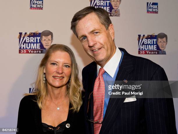 Kim Hume and Brit Hume attend salute to Brit Hume at Cafe Milano on January 8, 2009 in Washington, DC.