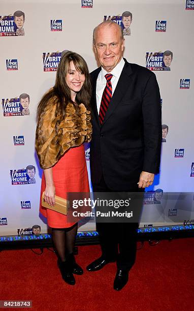 Jeri Thompson and Fred Thompson attends salute to Brit Hume at Cafe Milano on January 8, 2009 in Washington, DC.