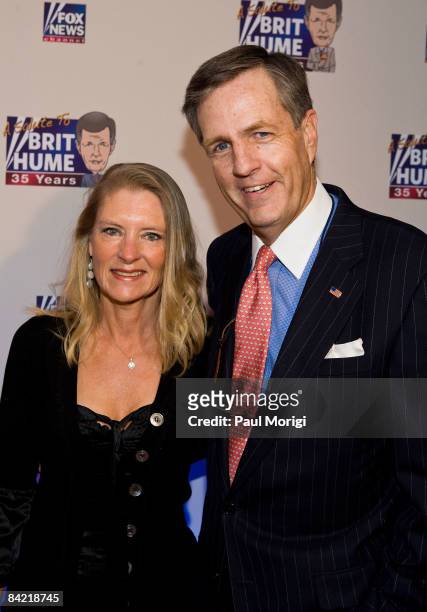 Kim Hume and Brit Hume attend salute to Brit Hume at Cafe Milano on January 8, 2009 in Washington, DC.