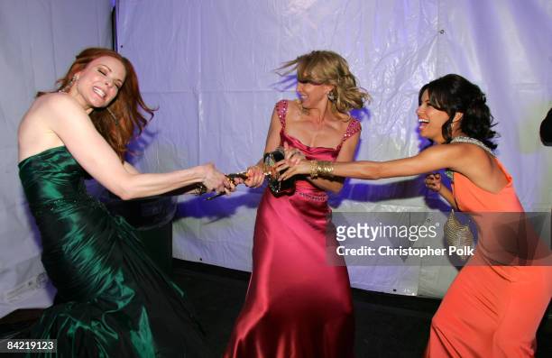Marcia Cross, Felicity Huffman, winner of Outstanding Lead Actress in a Comedy Series for "Desperate Housewives,"and Eva Longoria *Exclusive*