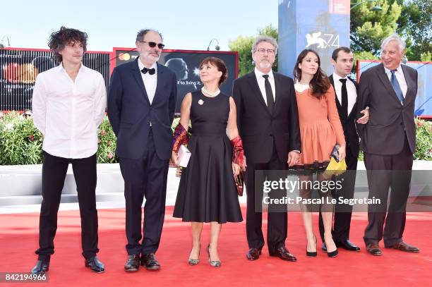 Yann Tregoue, Jean-Pierre Darroussin, Ariane Ascaride, Robert Guediguian, Anais Demoustie, Robinson Stevenin and Jacques Boudet walk the red carpet...