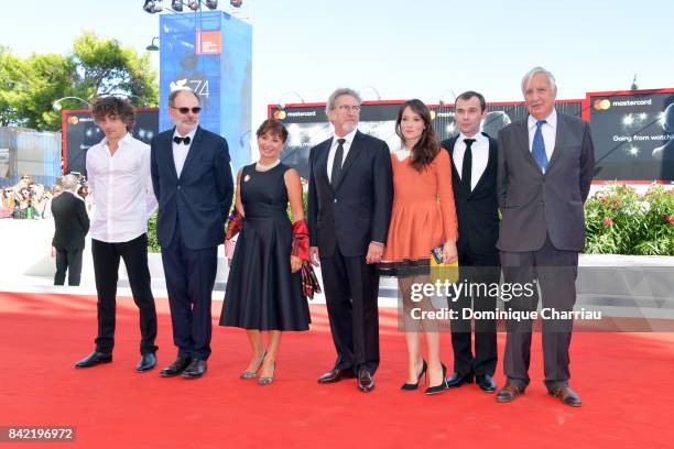 Yann Tregoue, Jean-Pierre Darroussin, Ariane Ascaride, Robert Guediguian, Anais Demoustie, Robinson Stevenin and Jacques Boudet walk the red carpet...