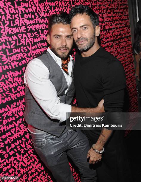 Marc Jacobs and guest attend the tribute to Stephen Sprouse after party hosted by Louis Vuitton at the Bowery Ballroom on January 8, 2009 in New York...